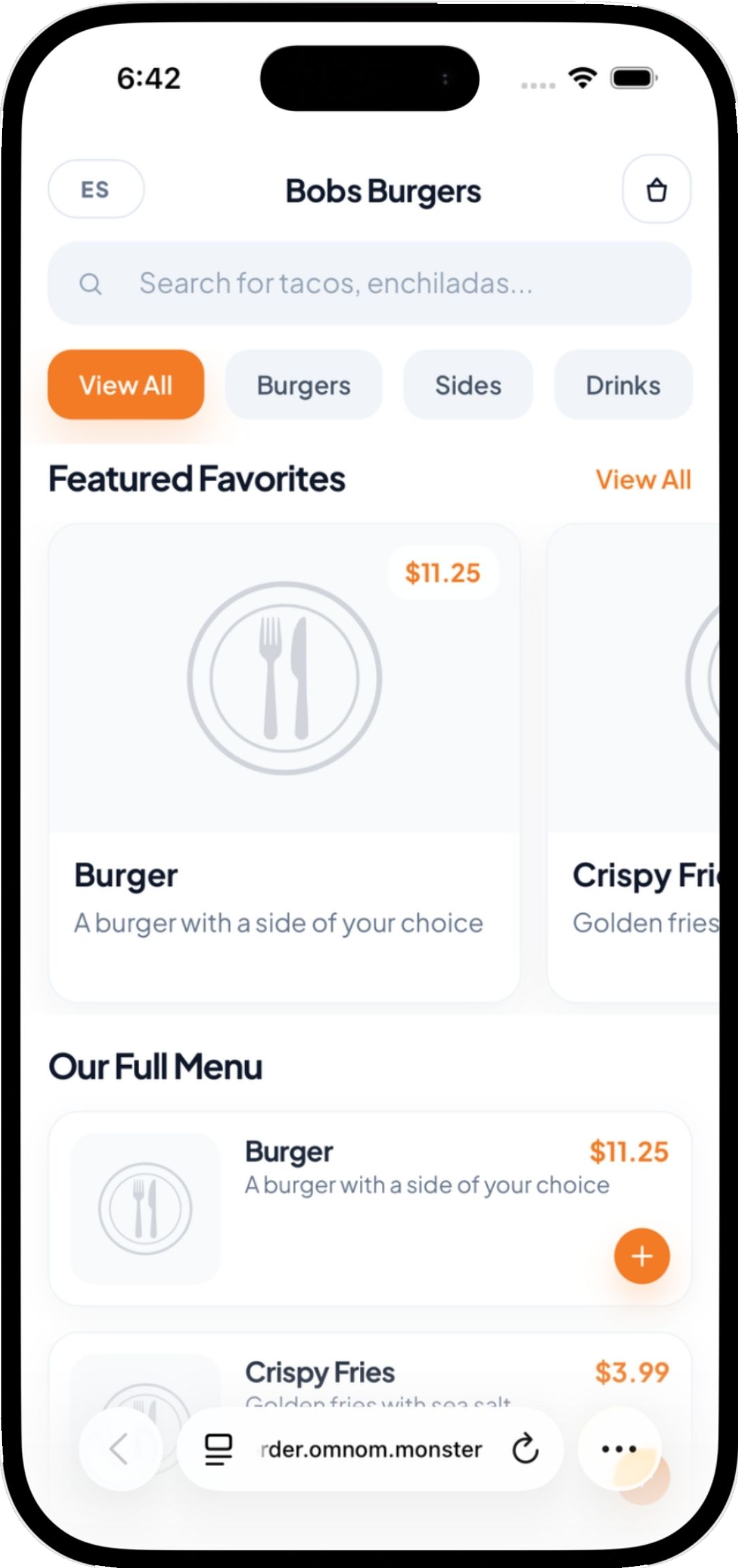 Customer ordering experience